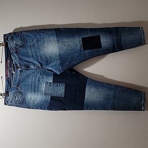 standards & PRACTICES NWOT Patchwork Cottagecore Street Style Denim Skinny Jeans